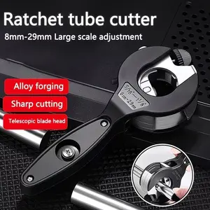 Ratchet Pipe Cutter for Copper Aluminum Stainless Steel Ppr Pe Pipes, 1/4 to 7/8 Inch Cutting Range, 360° Rotatable Adjustable Handle, Durable Professional Tool