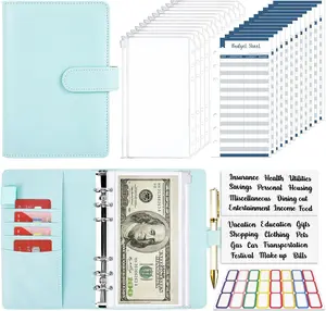 Budget Binder with Zipper Envelopes for Cash Saving - A6 Binder for Girls, Women, and Men money budget