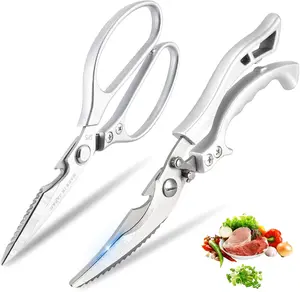 2 pack All Purpose Kitchen Shears Heavy Duty Kitchen Shears All Purpose With Anti-Slip Handle Stainless Steel Cooking Shears Food Grade Kitchen Scissors