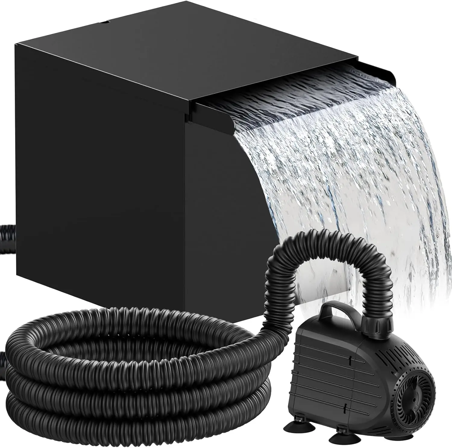POPOSOAP Pond Waterfall Filter System with 1200GPH Pump & UV Clarifie 5-Stage Filtration for Koi Pond， Garden Streams & Outdoor Water Features