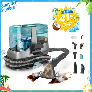 [summerwins] Steam Upholstery Cleaner with 18KPa Powerful Suction Deep Steam Cleaning, Steam Portable Carpet Cleaner Machine for Kitchen, Sofa, Pets Stains, Carpet, Car, with 10 Pcs Steam Cleaning Tool Set, C688 Steam Cleaners