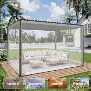 7ft x 10ft Insect-Resistant Clear Tarp with Grommets, Tear-Resistant, Windproof, Snowproof, Rainproof, Waterproof, Durable Tarp Cover Transparent Poly Tarpaulin for Outdoor Garden, Patio, Chicken Coop, Greenhouse, Camping & Temporary Shelter, Car Shelter