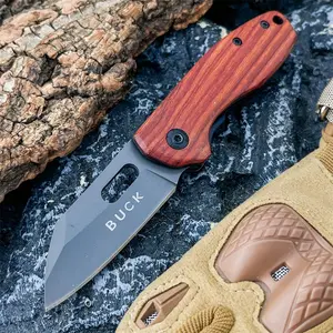 BK Portable Wear-Resistant Folding Knife Features a 5Cr13MoV blade and colorful wood handle Ideal for outdoor camping and hiking Versatile pocket knife for fishing The perfect gift choice