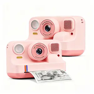 Kids Instant Print Camera Set with Dual Lens 1080P Video & Filters Portable Safe Gift for Boys Girls Christmas Birthday 32GB SD Card & Printing Paper Pink*2