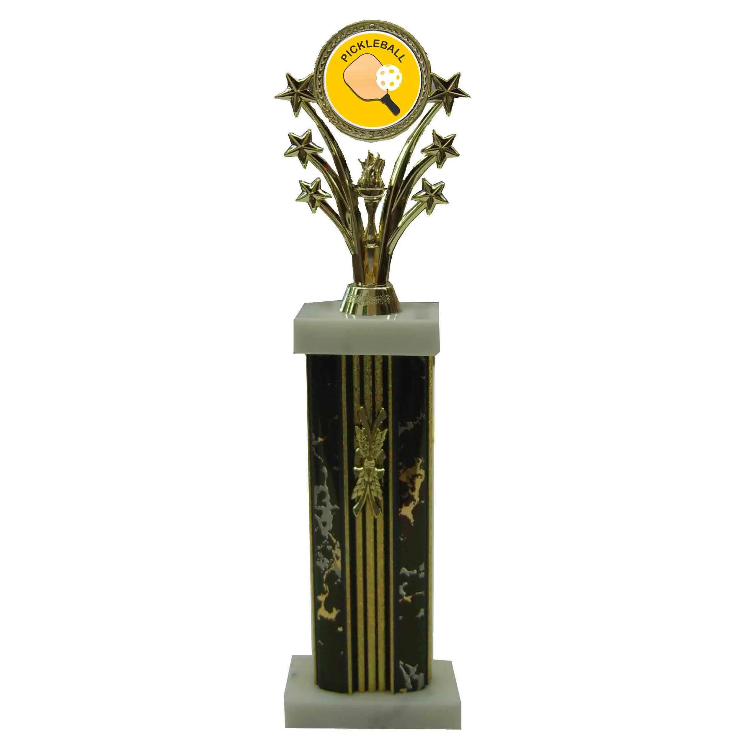 BuyAwardsandTrophies Column Pickleball Trophy (13""), Gold