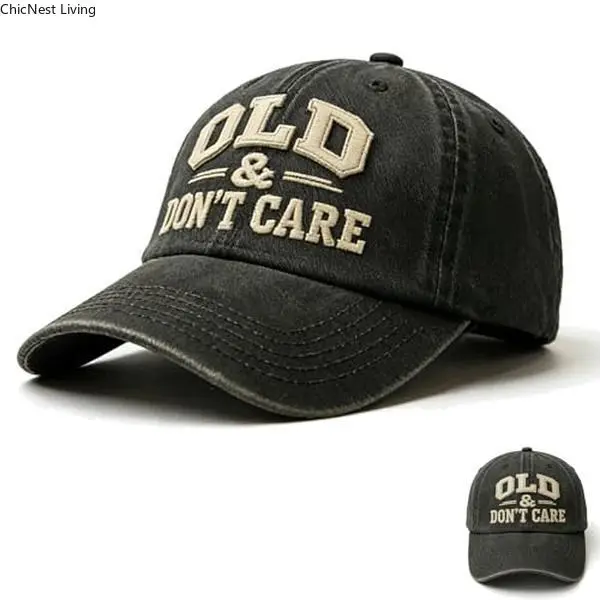 Unisex Vintage Distressed Cotton Custom Dad Hat - Retro Humor Graphic Classic Baseball Cap, Adjustable Cotton Snapback, Men's Fashion Cap Hats Accessory, Mens Hats