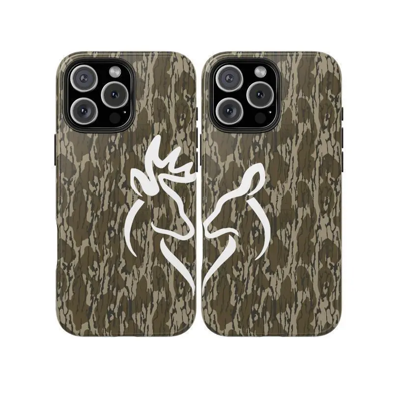 Vintage Buck and Doe Kissing Couple Camo Phone Case, Special Camo Pattern, School Camo Aesthetic Suitable for IPhone