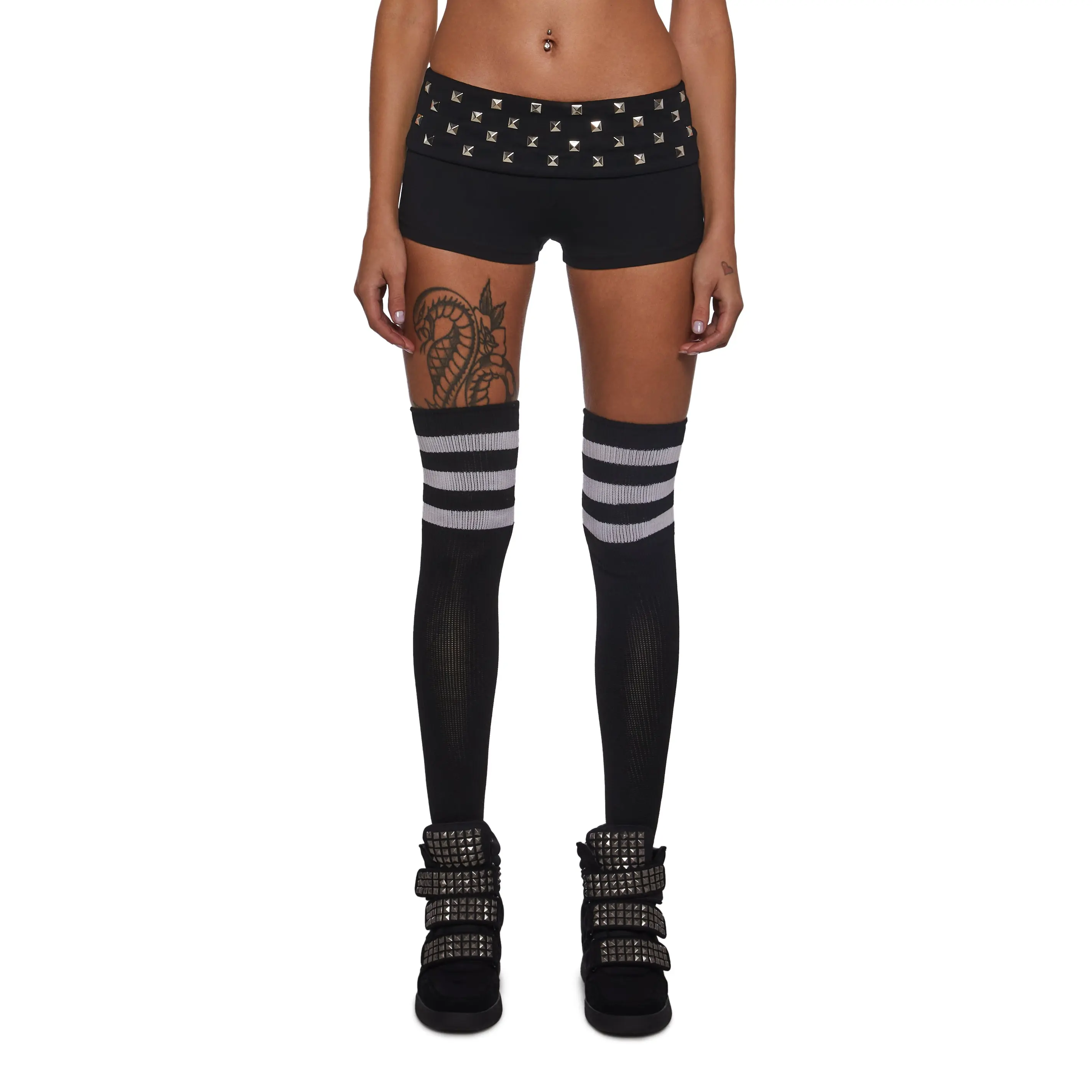 Aura Vibes Studded Mini Shorts