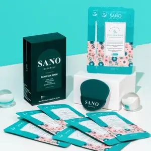 Sano Silk "Zombie" Mask - Pack of 10 - 1-Step Korean Tightening Facial Mask for Glass Skin - Helps Reduce Appearance of Pores, Tighten and Smooth Skin. Leaves complexion glowing. Dermatologist Tested. Made in Korea.