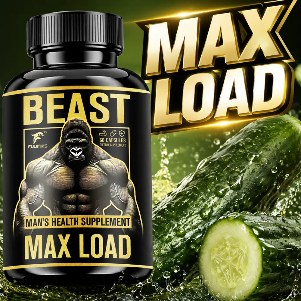MAX LOAD Capsules, Men'S Supplement Pills, Containing Tribulus Terrestris, Maca Root, Ashwagandha, Panax Ginseng, Supporting Vitality, Charm, Men'S Sports Nutrition, Zinc, Shilajit, Support Energy & Vitality, Premium Formula, High Absorption