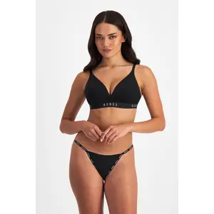 Bonds Icons String Thong Womens Cotton Fabric Panties Panty Panties Womenswear Elastic Stretchy Style Black Fit