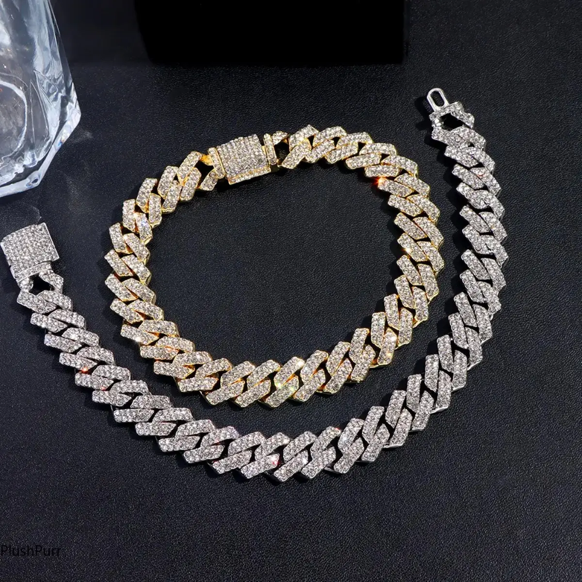 14MM Unisex Iced Prong Link Cuban Chain Bracelet - Full Rhinestones Chunky Miami Cuban Jewelry, Stackable Cubic Zirconia Diamond Lock Exquisite Bracelet, Punk Hip Hop Gift for Premier League Fans (Sports & Outdoor Fan Shop), Cubic Zirconia Bracelet, Diamo