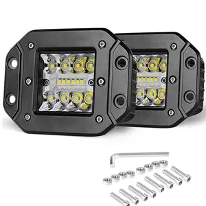 Flush Mount LED Pods 5'' 78W Bright White Light Bar for Truck UTV ATV SUV Boat 4x4 Car IP68 Waterproof 6000K Heavy Duty harness fitforall flush mount