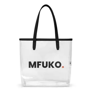 MFUKO. Clear Tote Bag - Durable, Basic, Casual, Lightweight, Minimalist Double Handle Bag for Everyday Simplicity and Function