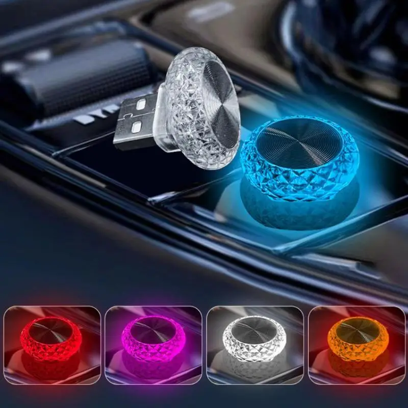 Car USB Ambient Light, Mini Size Lighting LED Atmosphere Lamp, Car Interior Decorative Light, Home Auto Accessories
