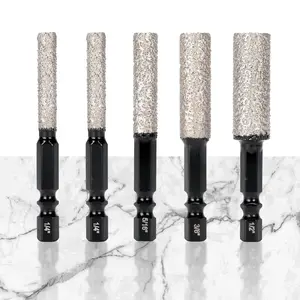 5-Pack  Drill Bits Set, 1/4 5/16 3/8 1/2 Inch  Hole  for Drilling & Milling - 1/4 Hex Shank Core Drill Bits for Ceramic, Tile, Glass, Granite, Marble, Brick & Stone