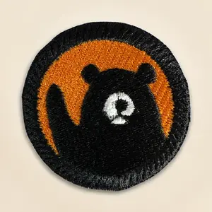 Waving Bear Embroidered Patch – Cute Iron On or Sew On or Hook Bear Embroidery Denim