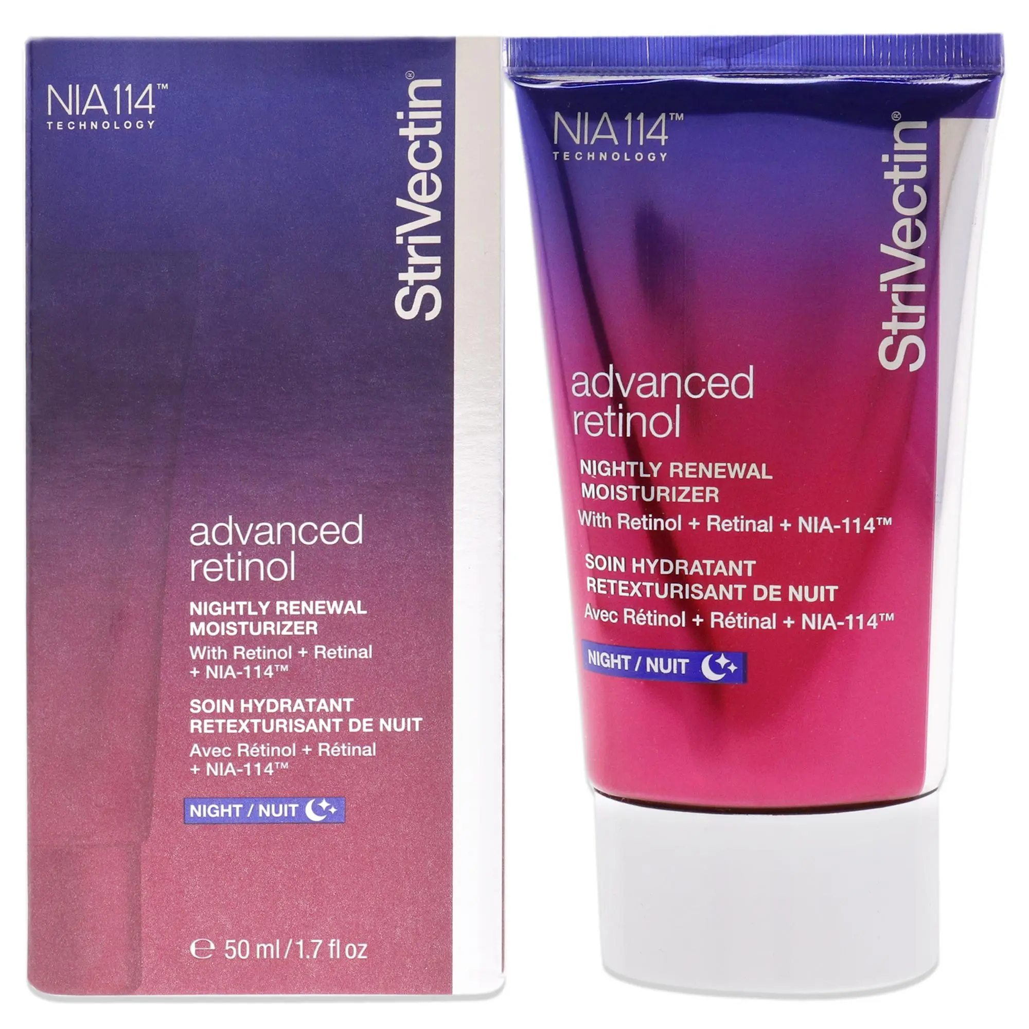 StriVectin Advanced Retinol Evening Cream - Compact Nighttime Renewal Moisturizer for Female Skin, 1.7 fl oz