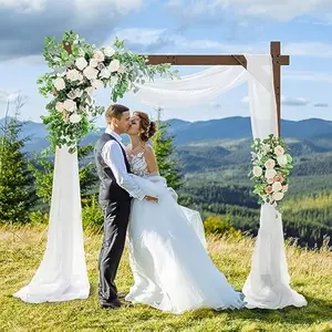 7.48FT Wooden Wedding Arch Stand Square Wood Arch Wedding Arbor for Ceremony Party Proposal Scene Garden Christmas