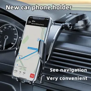 Suction Cup Phone Mount, Universal Phone Holders for Your Car Windshield/Dashboard/Window, Cell Phone Holder Car with Sticky Gel Pad, Compatible with iPhone, Samsung, All Cellphone，Suitable for smartphones rotatable suction cup one-touch secure lock