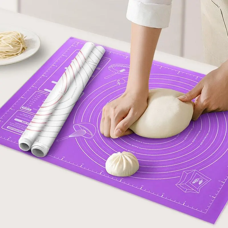 Silicone Food Baking Mat with Scale, Non-slip Baking Pad, Kitchen Baking Mat, Bakeware, Baking Accessories for Home Kitchen, Easy To Clean