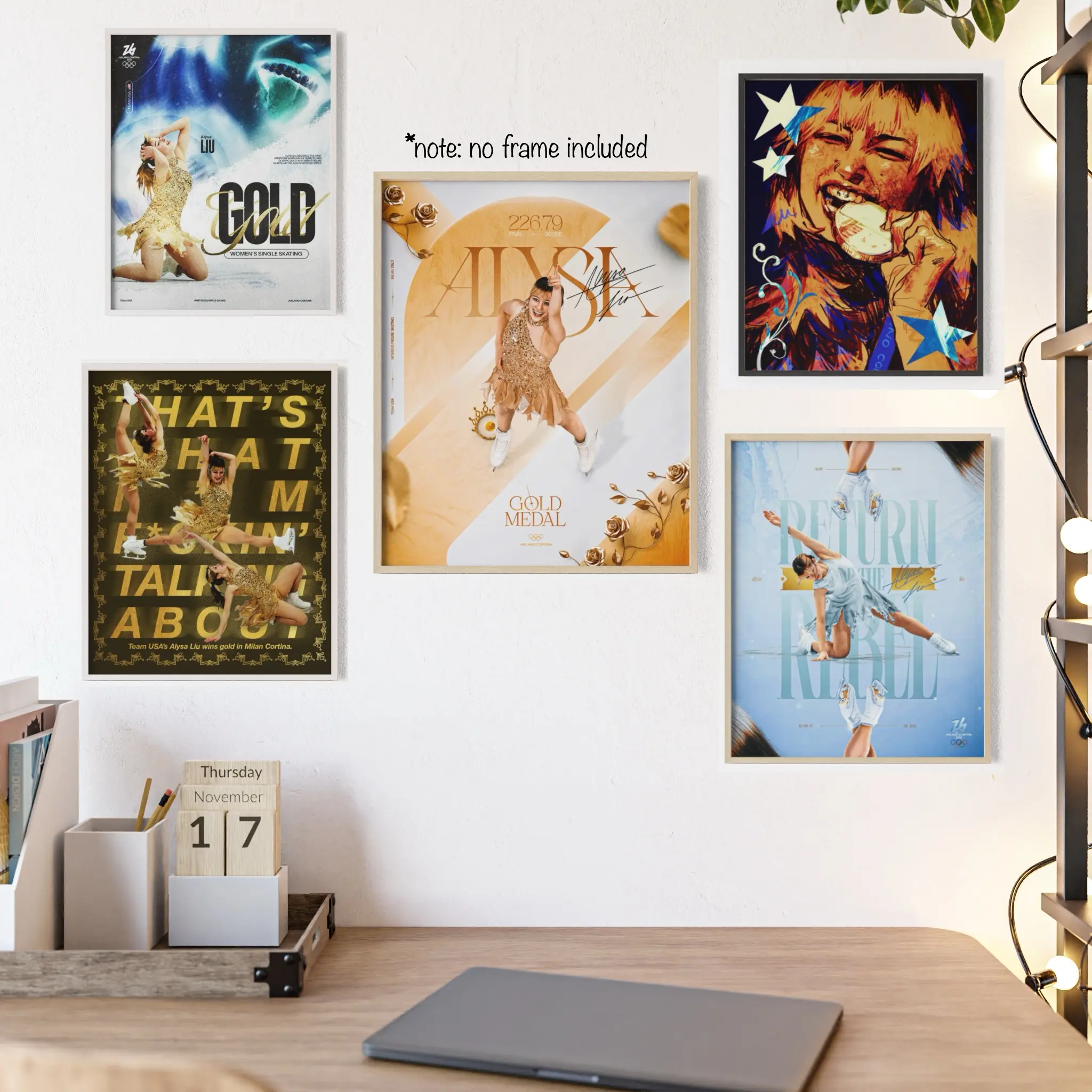[Poster] Alysa Liu Olympics 2026 Poster Collection 9.5 Mil Premium Satin Photo Paper Inkjet Printing Highest Resolution Bright Colors Triangular Tubes Durability