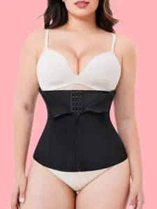 Plus Size Waist Trainer for Women – Zipper Tummy Control Corset Shapewear, Waist Cincher Faja Body Shaper Sport Girdle