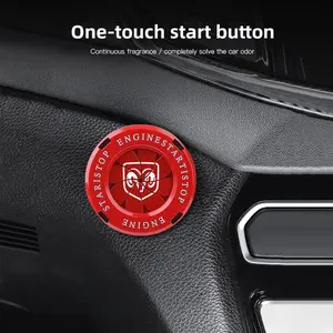 Car One Button Start Protective Cover Ignition Device Decoration Car Interior Decor For Dodge Ram Durango Charger SRT Dart Journey Avenger Caliber Challenger Trucks Hornet Mopar Demon Attitude
