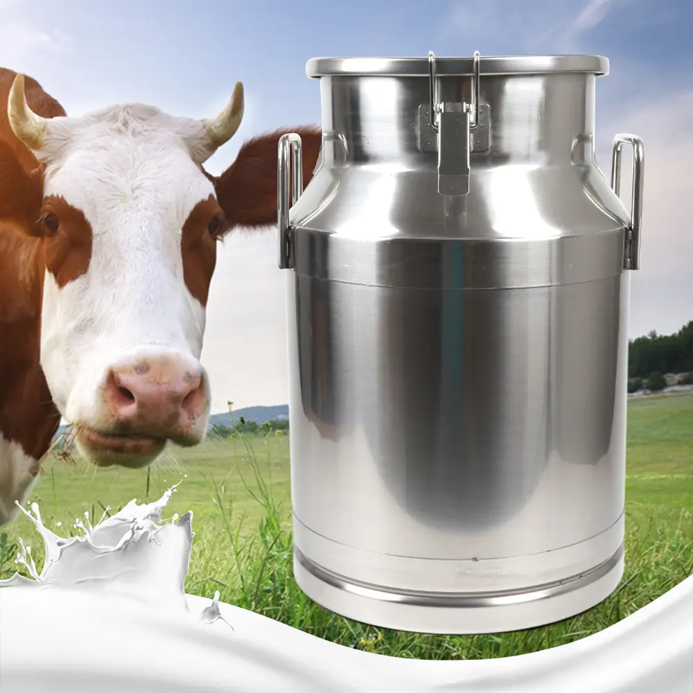 30 liter 201 stainless steel milk can with silicone seal, good sealing, durable, easy to clean, suitable for domestic and commercial use