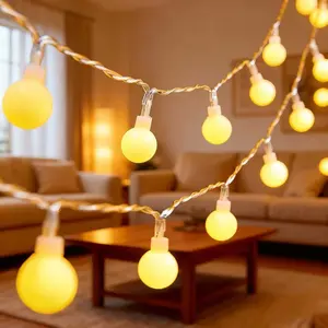 USB Operated String Lights 10M 80 LEDS Globe Fairy Lights Warm White Night Lights for Indoor Outdoor Bedroom Classroom Dorm Camping Canopy Wedding Xmas Decor