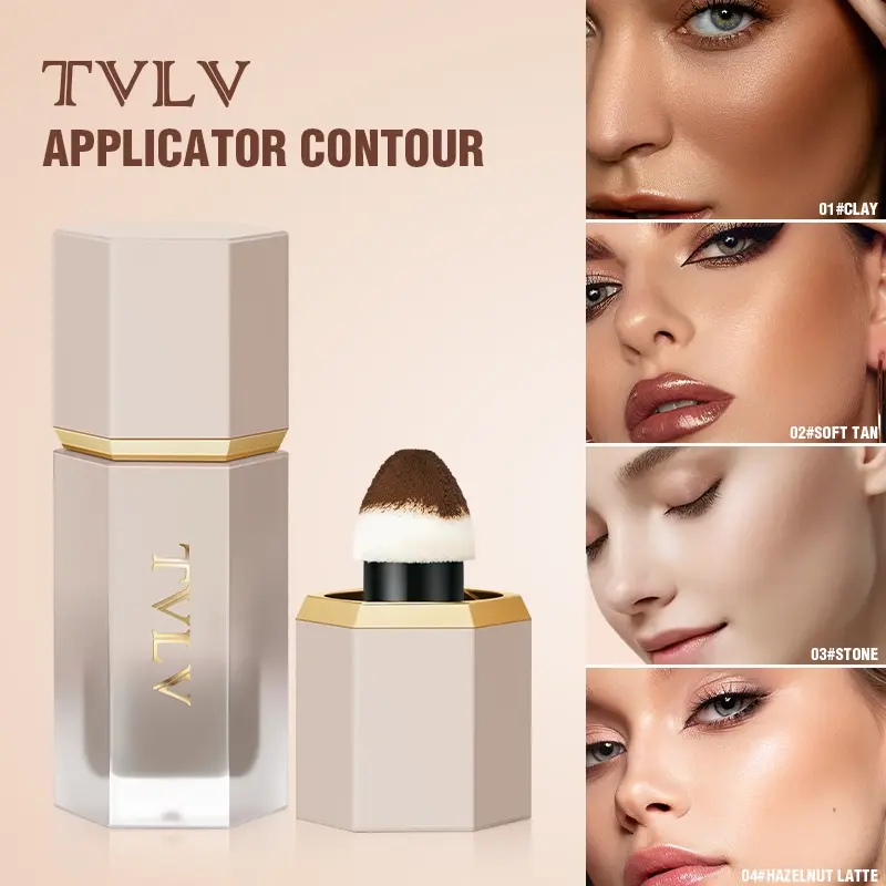 Liquid Contour Cream with Applicator, Long Lasting Contouring Cream, Facial Contour Cream, Makeup Cream for Women, Liquid Contour Stick, Balm Cream Bronzer, Bronzed Glow Up