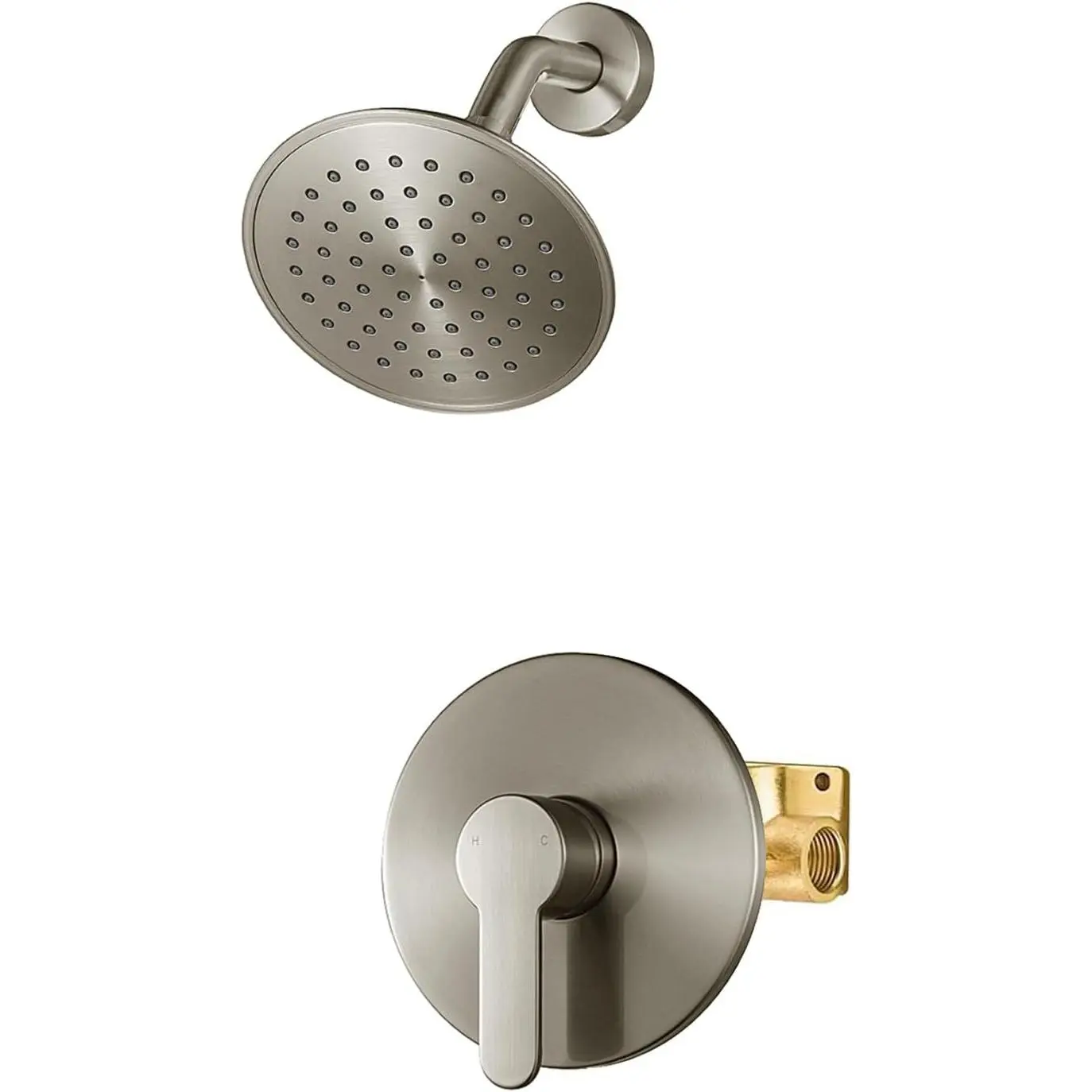 Shower Faucet Set Brushed Nickel, Shower Valve Kit with 6 Inch Showerhead