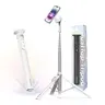 KraftGeek JustTap 66in Aluminium Mobile Tripod Selfie Stick with Rechargeable Type-C Remote Power, Magnetic/Magnetic-Free Clamp Head, MagSafe Compatibility for iPhone 12-17, iPad, Metal Ring Cellphones/Smartphones, Tripod Standing Photo Accessory