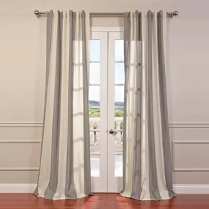 Half Price Drapes Del Mar Striped Linen Blend Sheer Curtain