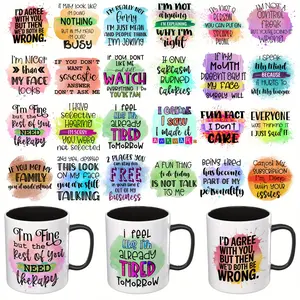 UV DTF Cup Sticker Packaging -24 pieces of satirical quotes, suitable for DIY creative high viscosity UV DTF transfer stickers such as mugs, glasses, laptops, tables and chairs (excluding cups)