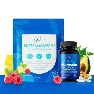 ViYouth Magnesium Support Bundle with Multiple Magnesium, L-Theanine & Ashwagandha for Stress Relief, Sleep Support & Nervous System Wellness- Super Magnesium Calming Drink Mix & 7-1 Complex  Capsules