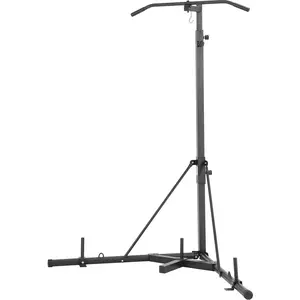 VEVOR 2 in 1 Punching Bag Stand, Steel Heavy Duty Workout Equipment, Adjustable Height Boxing Punching Bag Stand with Pull Up Bar, Freestanding Sandbag Rack, Holds Up to 400 lbs, for Home Gym Fitness