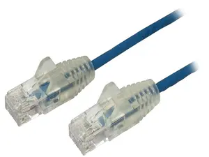 StarTech N6PAT3BLS Cat6 Ethernet Cable - 3 ft - Blue - Slim - Snagless RJ45 Cable - Network Cable - Ethernet Cord - Cat 6 Cable - 3ft