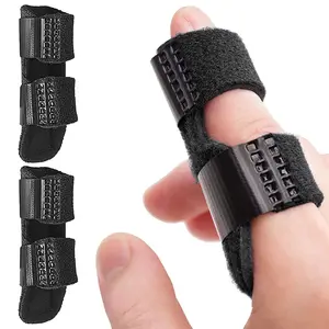 Velvetods Basics Trigger Finger Splint For Fingers Straightening Arthritis Sprain Injury Fits(2 Pcs,Black) Healthcare Tool