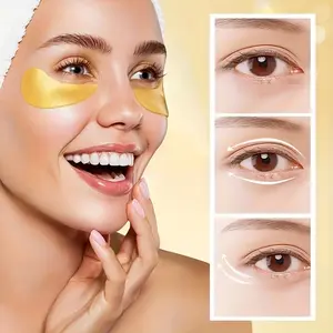60 Unisex Adult Golden Eye Moisturizing Eye Patches, Brightening Eye Masks, rich in collagen and hyaluronic acid, alcohol-free, suitable for all skin types, making the eye area look significantly firmer