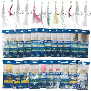 Bait Fishing Rigs, 22 Packs fishing Bait Rigs Fish Skin Feather Hooks for Freshwater Saltwater