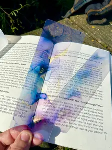 Purple Watercolor Flower Bookmark - Hand-Painted Floral Design - Unique Book Lover Gift - Handmade Reading Accessory - Vibrant Book Mark