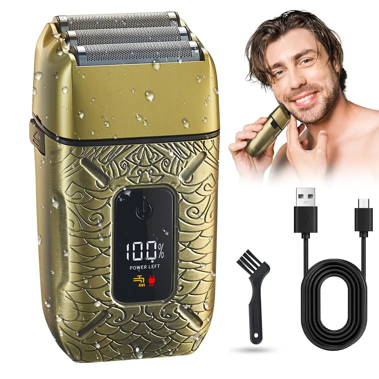 Electric Hair Trimmer, USB Rechargeable LCD Display Beard Trimmer, Wet and Dry Use Beard Shaver, Men's Grooming Tool for Daily Use, Multifunctional Hair Trimmer, Cordless Rechargeable Trimmer, Portable Wireless Trimmer