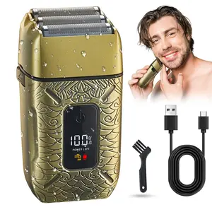 Electric Hair Trimmer, USB Rechargeable LCD Display Beard Trimmer, Wet and Dry Use Beard Shaver, Men's Grooming Tool for Daily Use, Multifunctional Hair Trimmer, Cordless Rechargeable Trimmer