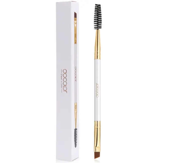 docolor Eyebrow Brush, Duo Angled Eyebrow Spoolie | Eye Brow Brush For Women, Perfect for Lining and Shaping Brows, Spoolie for Brows or Lashes, Ideal Small Eye Brow Makeup Tool