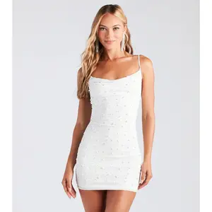 Catalina Rhinestone And Pearl Formal Mini Dress