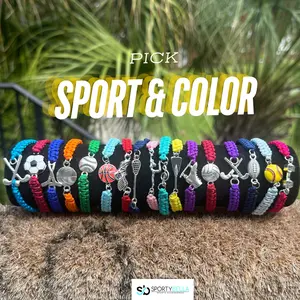 Sportybella Sports Adjustable Bracelets in Team Colors- Sports Gifts for Girls and Goys