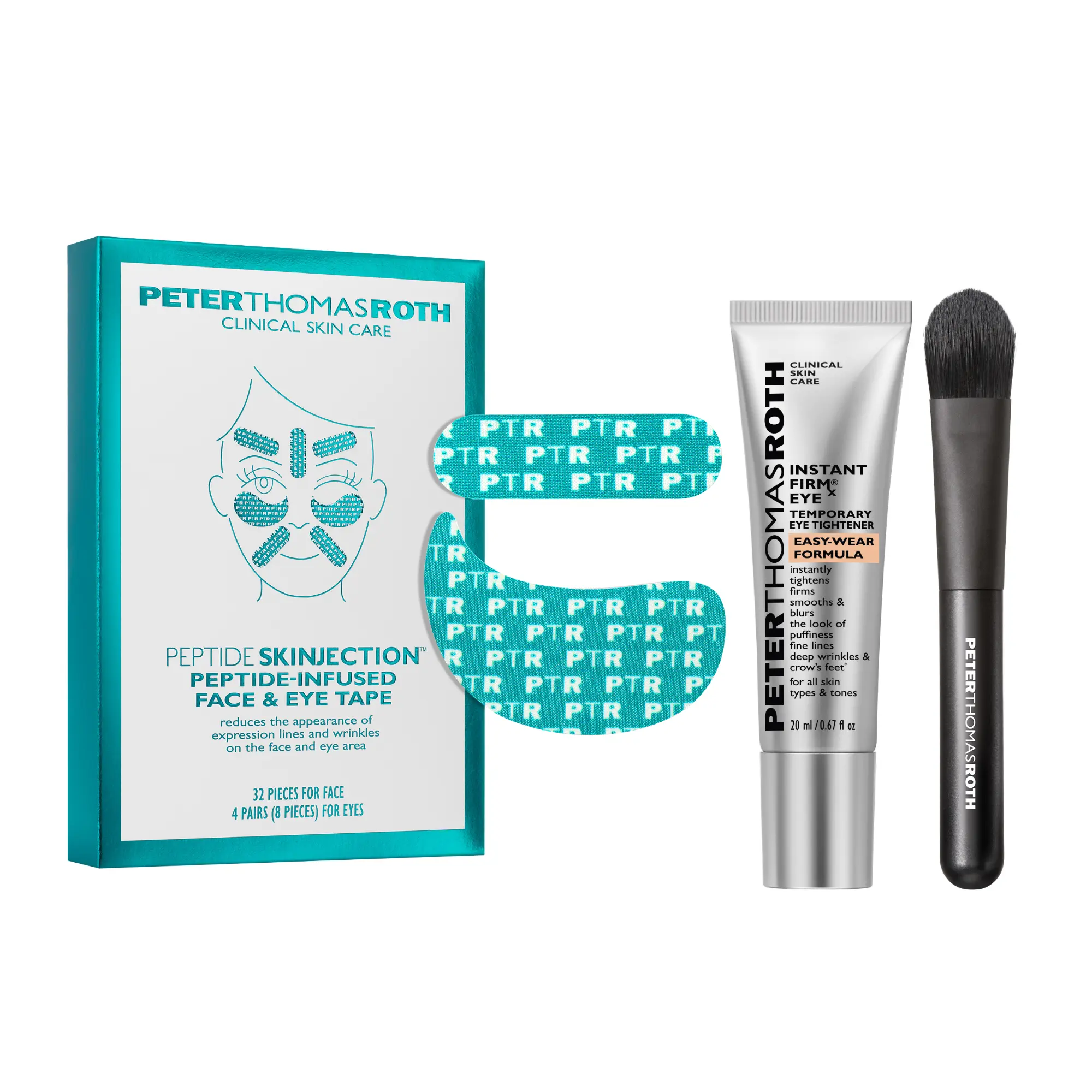 Peptide Skinjection Peptide Infused Face + Eye Tape & Instant FirmX Easy Wear Temporary Eye Tightener (20ml)