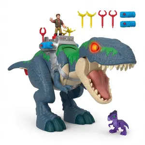 Jurassic World Rebirth Ultimate Chomp T-Rex Dinosaur Toy with Lights, Roaring Sounds & Action Figures | Imaginext Interactive Dino Playset for Kids Age 3+