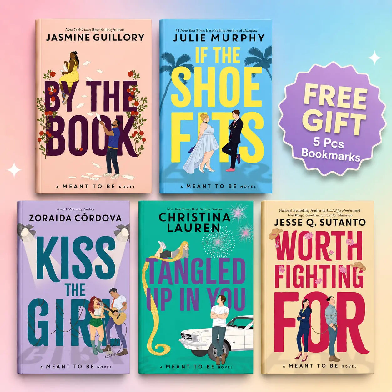 A Meant to Be Novel 5-Book Paperback Set, Includes By the Book, If the Shoe Fits, Kiss the Girl, Tangled Up in You & Worth Fighting For